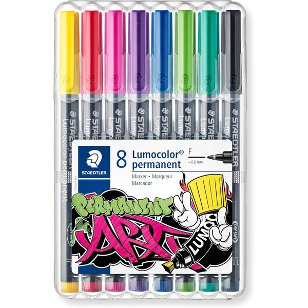 Marqueur permanent 318F Lumocolor  étui de 8 STAEDTLER