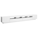 vidaXL Meuble TV avec lumières LED Blanc 300x35x40 cm