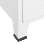 vidaXL Coffre de rangement industriel Blanc 75x40x115 cm Métal