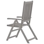 vidaXL Chaises inclinables de jardin avec coussins 8 Pièces Gris Acacia