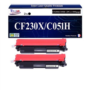 T3AZUR - 2x Toners compatibles avec Canon 051H pour Canon i-Sensys LBP-162dw MF-264dw MF-267dw MF-269dw Noir - 4 000p
