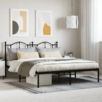 vidaXL Cadre de lit métal avec tête de lit noir 183x213 cm