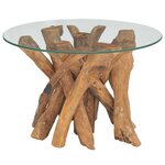 vidaXL Table basse Bois flottant de teck massif 60 cm