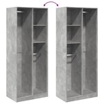 vidaXL Garde-robe gris béton 80x50x200 cm bois d'ingénierie