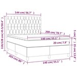 vidaXL Sommier à lattes de lit avec matelas Gris foncé 140x200cm Tissu