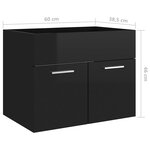 vidaXL Ensemble de meubles de salle de bain 2 Pièces Noir brillant