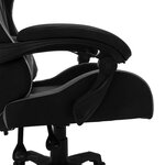 vidaXL Fauteuil de jeux vidéo avec LED RVB Gris et noir Similicuir
