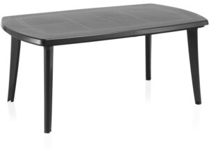Table de jardin extensible "atlantic" - résine - max 2.25 m - anthracite