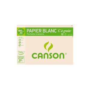 CANSON Papier à dessin blanc "C" à grain, format A4, 180g/m2  3148950135292
