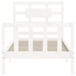 vidaXL Cadre de lit avec tête de lit blanc 90x200 cm bois massif