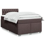 vidaXL Sommier à lattes de lit et matelas marron foncé 120x190cm tissu