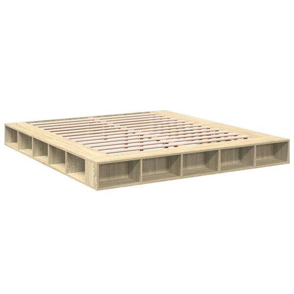 vidaXL Cadre de lit chêne sonoma 180x200 cm bois d'ingénierie