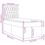 vidaXL Sommier à lattes de lit avec matelas Gris foncé 100x200cm Tissu