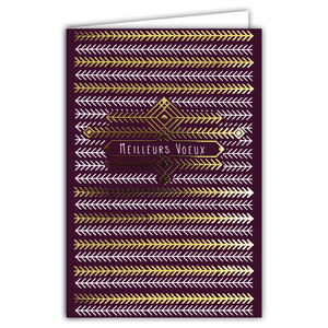 Carte Meilleurs Vœux Bonne Année + Enveloppe 12x17cm