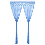 vidaXL Rideau en macramé Bleu 140x240 cm Coton