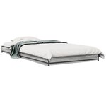 vidaXL Cadre de lit sonoma gris 75x190 cm bois d'ingénierie et métal
