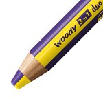 Crayon multi-talents woody 3 in 1 duo - jaune-violet stabilo
