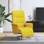 vidaXL Fauteuil inclinable de massage repose-pieds jaune clair tissu