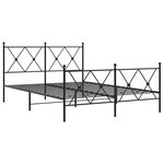 vidaXL Cadre de lit métal avec tête de lit/pied de lit noir 140x190 cm