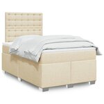 vidaXL Sommier à lattes de lit avec matelas Crème 120x200 cm Tissu