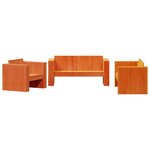 vidaXL Salon de jardin 2 Pièces cire marron bois de pin massif