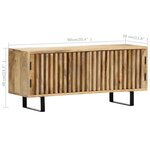 vidaXL Meuble TV 90 x 30 x 40 cm Bois de manguier massif