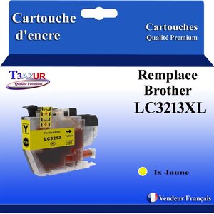T3AZUR- Cartouche compatible avec Brother LC3213 XL Jaune pour Brother MFC-J491DW MFC-J497DW MFC-J890DW MFC-J895DW