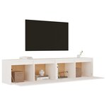 vidaXL Armoires murales 2 Pièces Blanc 80x30x35 cm Bois de pin massif