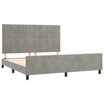 vidaXL Cadre de lit avec tête de lit Gris clair 180x200 cm Velours