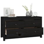 vidaXL Armoire latérale Noir 100x40x54 cm Bois de pin massif