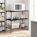 vidaXL Chariot de cuisine chêne marron 100x50x95 cm bois d'ingénierie