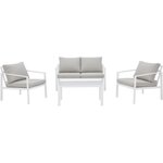Salon de jardin FIRA - En Aluminium - 4 personnes avec coussins