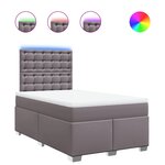 vidaXL Sommier à lattes de lit avec matelas gris 120x190 cm similicuir