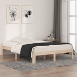 vidaXL Cadre de lit bois massif 135x190 cm double