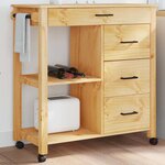 vidaXL Chariot de cuisine MONZA 84x40x88 5 cm bois massif de pin