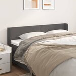 vidaXL Tête de lit avec oreilles Gris 183x16x78/88 cm Similicuir