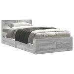 vidaXL Cadre de lit tête de lit sonoma gris 90x190 cm bois ingénierie