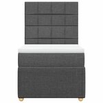 vidaXL Sommier à lattes de lit avec matelas Gris foncé 100x200cm Tissu