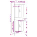 vidaXL Buffet haut Gris béton 69 5x34x180 cm Bois d'ingénierie