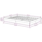 vidaXL Cadre de lit Bois massif 140x200 cm