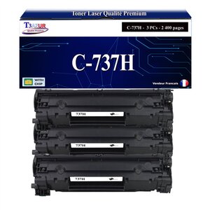 T3AZUR - 3x Toners compatibles avec Canon 737H pour Canon LBP-151DW MF-211 MF-212w MF-216n Noir - 2 400p