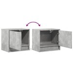vidaXL Tables de chevet murales avec lumières LED 2 Pièces gris béton