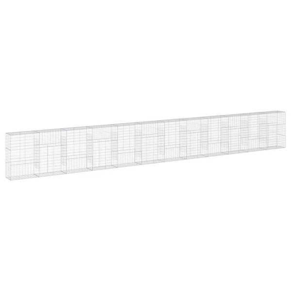 vidaXL Panier gabion avec couvercle 1200x50x150 cm fer galvanisé