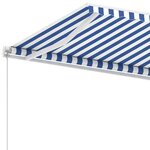 vidaXL Auvent manuel rétractable sur pied 300x250 cm Bleu/Blanc