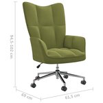 vidaXL Chaise de relaxation Vert clair Velours