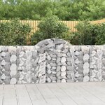 vidaXL Paniers à gabions arqués 7 Pièces 200x30x100/120 cm Fer galvanisé