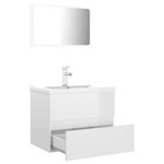 vidaXL Meubles de salle de bain blanc brillant bois d'ingénierie