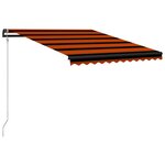 vidaXL Auvent rétractable capteur de vent LED 300x250 cm Orange marron