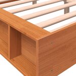 vidaXL Cadre de lit sans matelas cire marron 135x190cm bois pin massif