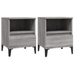 vidaXL Tables de chevet 2 Pièces Sonoma gris 40x35x50 cm